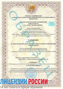 Образец разрешение Селятино Сертификат ISO/TS 16949